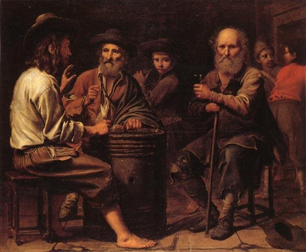 Mathieu le Nain Peasants in a Tavern oil painting image